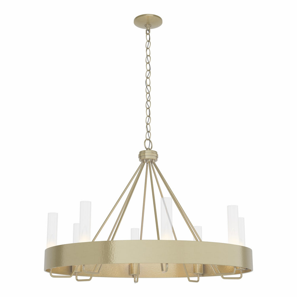 Hubbardton Forge - Eight Light Chandelier - Banded - Modern Brass- Union Lighting Luminaires Decor