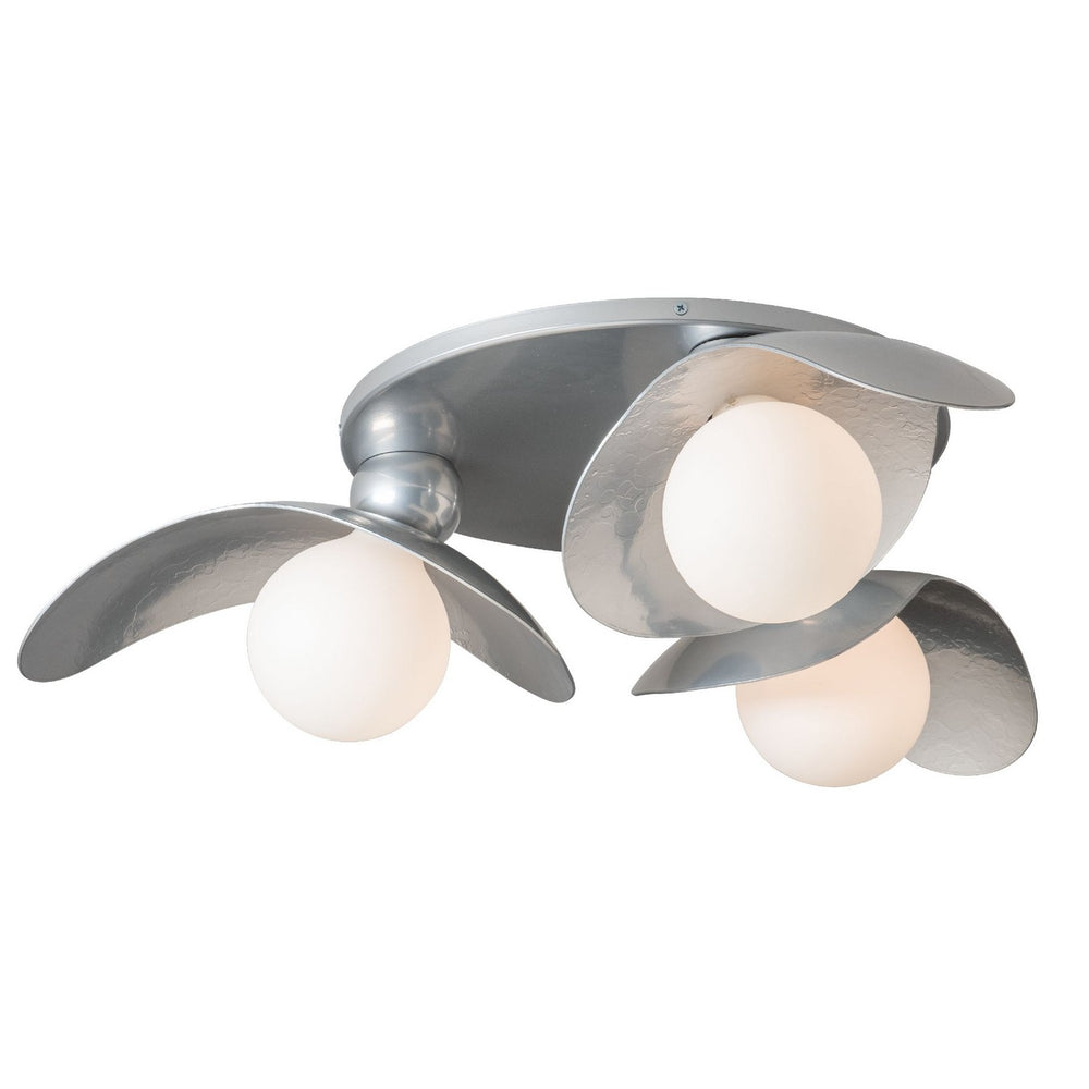 Hubbardton Forge - Three Light Semi-Flush Mount - Yoki - Sterling- Union Lighting Luminaires Decor