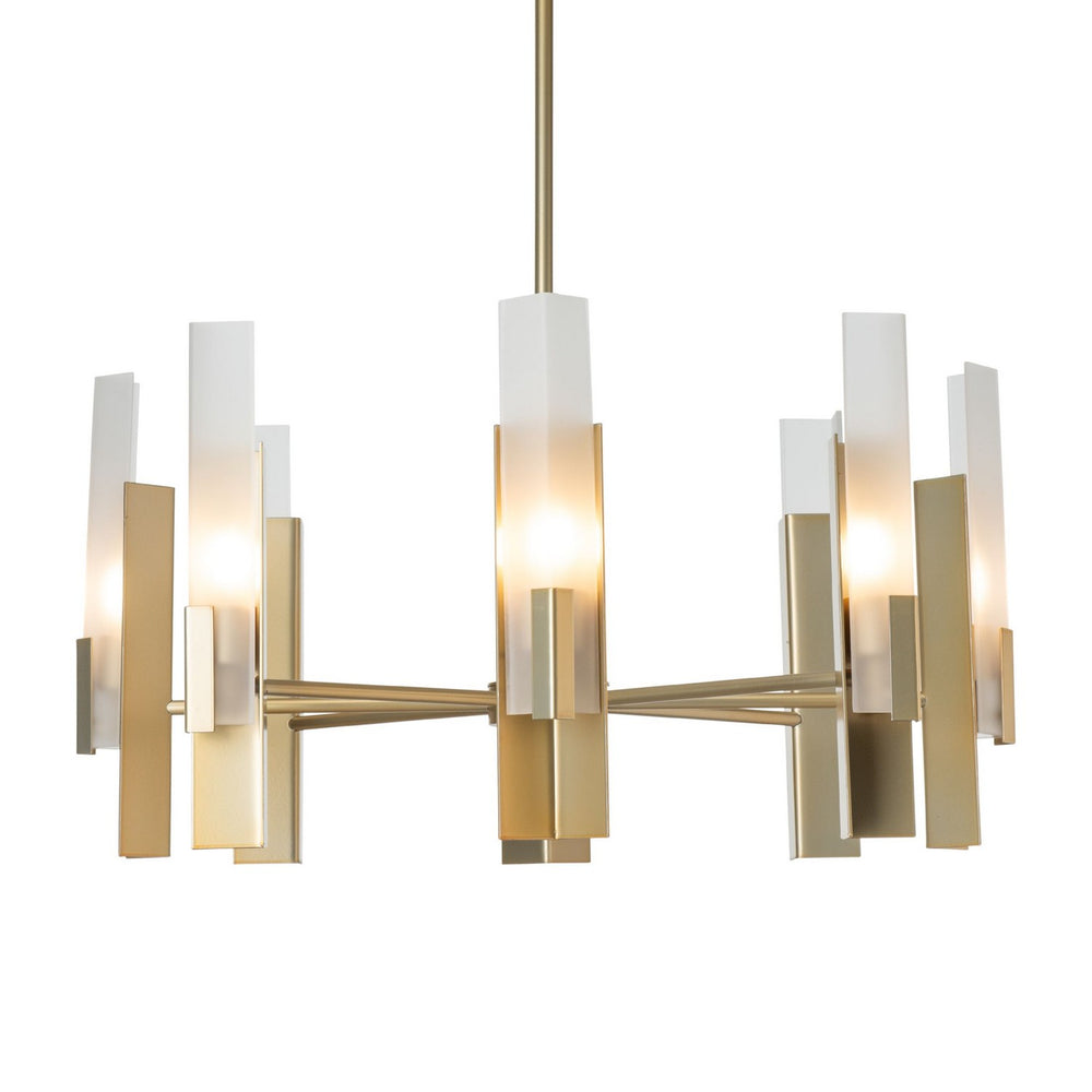 Hubbardton Forge - Eight Light Pendant - Summit - Modern Brass- Union Lighting Luminaires Decor