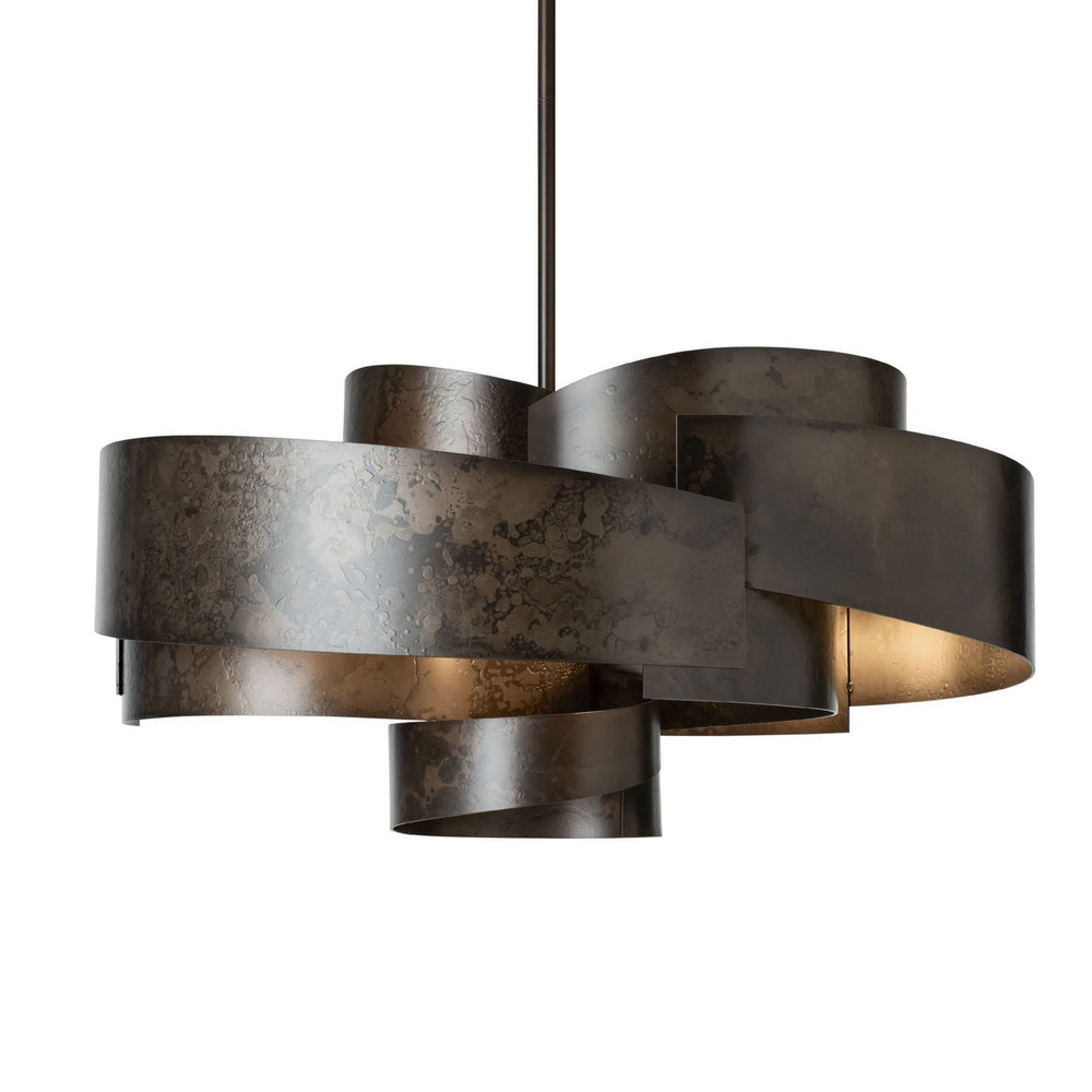 Hubbardton Forge - Six Light Pendant - Zen - Dark Smoke- Union Lighting Luminaires Decor
