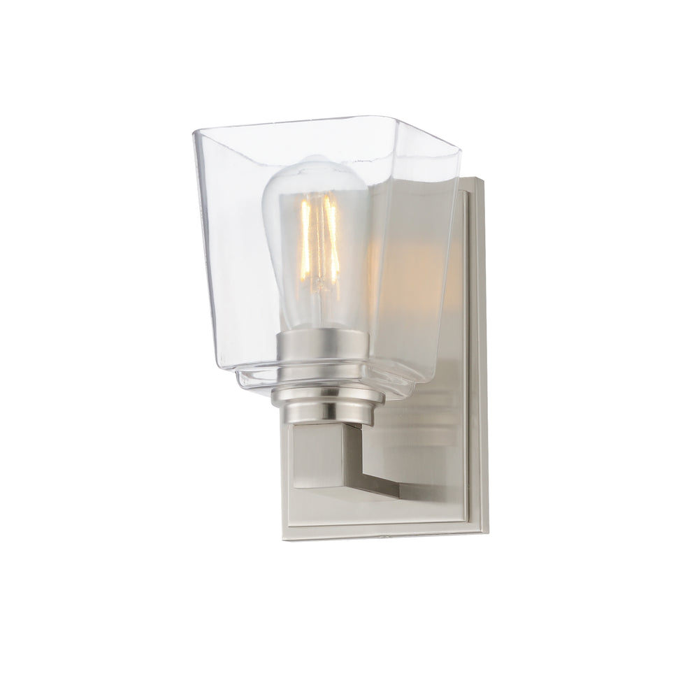 Maxim - One Light Wall Sconce - Cubos - Satin Nickel- Union Lighting Luminaires Decor