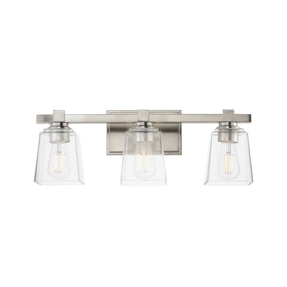 Maxim - Three Light Bath Vanity - Cubos - Satin Nickel- Union Lighting Luminaires Decor