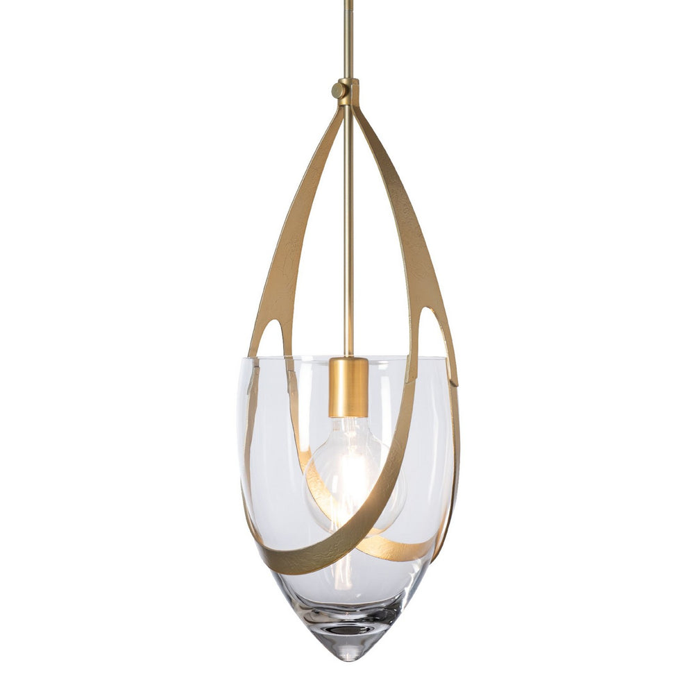 Hubbardton Forge - One Light Pendant - Vaso - Modern Brass- Union Lighting Luminaires Decor