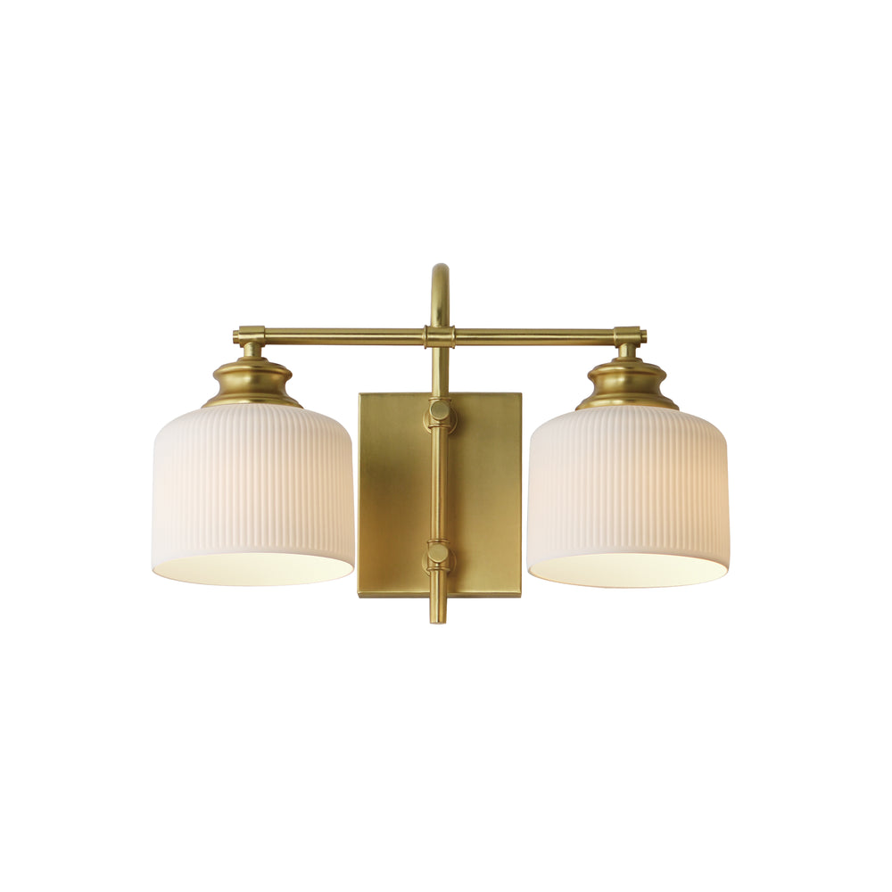 Maxim - Two Light Wall Sconce - Bisque - Natural Aged Brass- Union Lighting Luminaires Decor