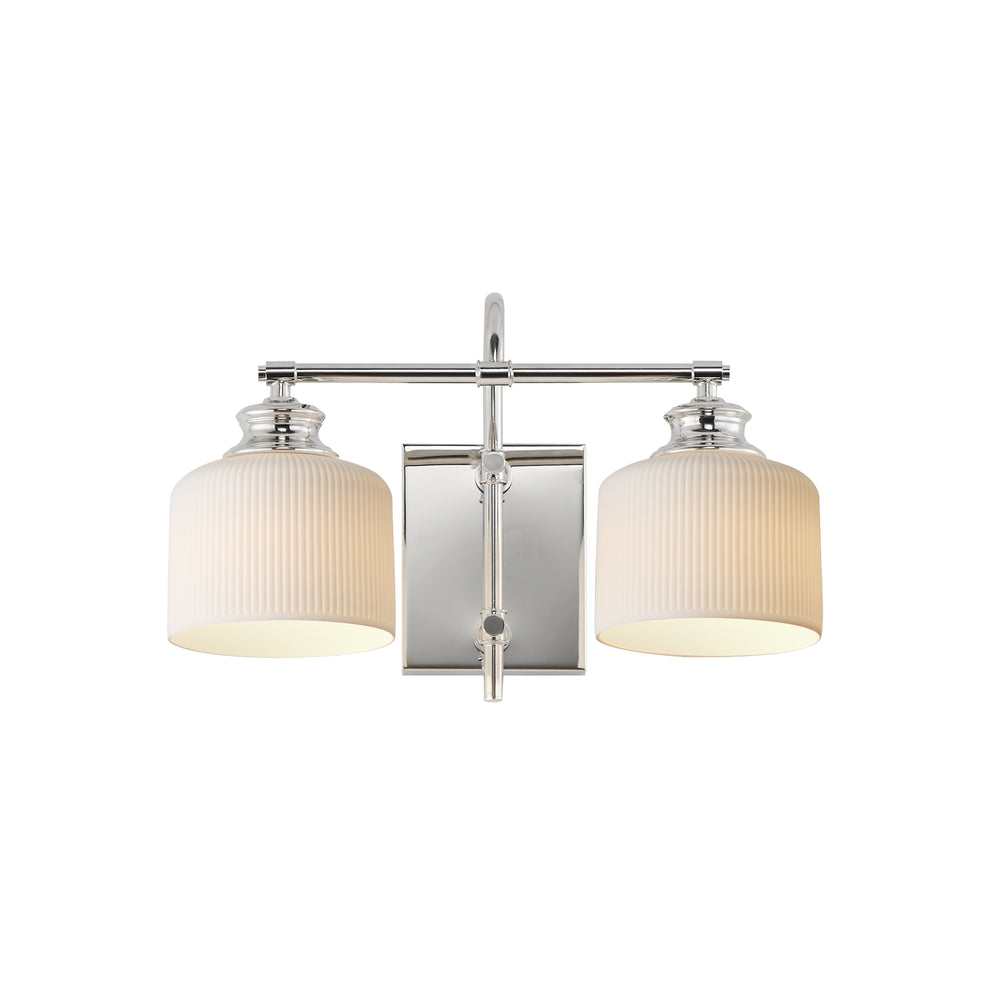 Maxim - Two Light Wall Sconce - Bisque - Polished Nickel- Union Lighting Luminaires Decor