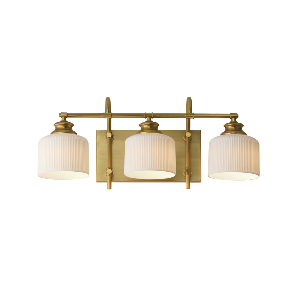 Maxim - Three Light Bath Vanity - Bisque - Natural Aged Brass- Union Lighting Luminaires Decor