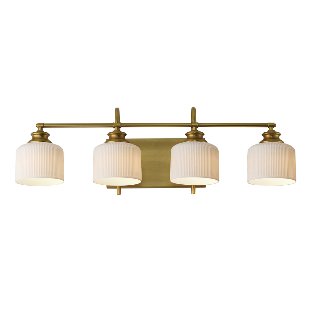 Maxim - Four Light Bath Vanity - Bisque - Natural Aged Brass- Union Lighting Luminaires Decor