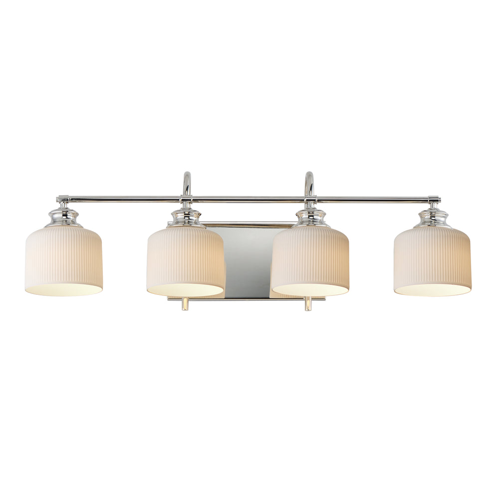 Maxim - Four Light Bath Vanity - Bisque - Polished Nickel- Union Lighting Luminaires Decor