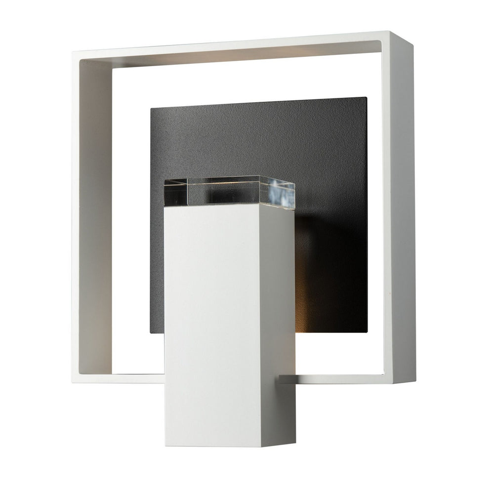 Hubbardton Forge - One Light Outdoor Wall Sconce - Shadow Box - Coastal White- Union Lighting Luminaires Decor