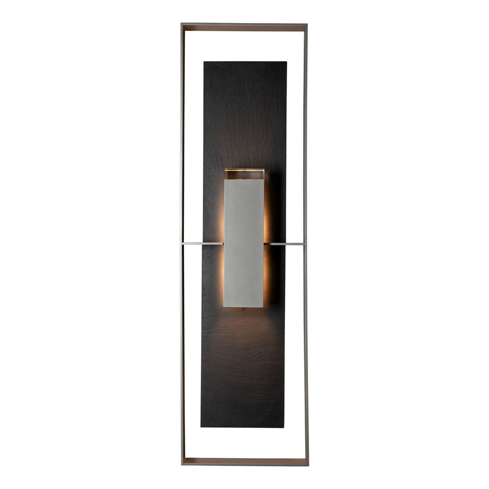 Hubbardton Forge - Two Light Outdoor Wall Sconce - Shadow Box - Coastal Burnished Steel- Union Lighting Luminaires Decor