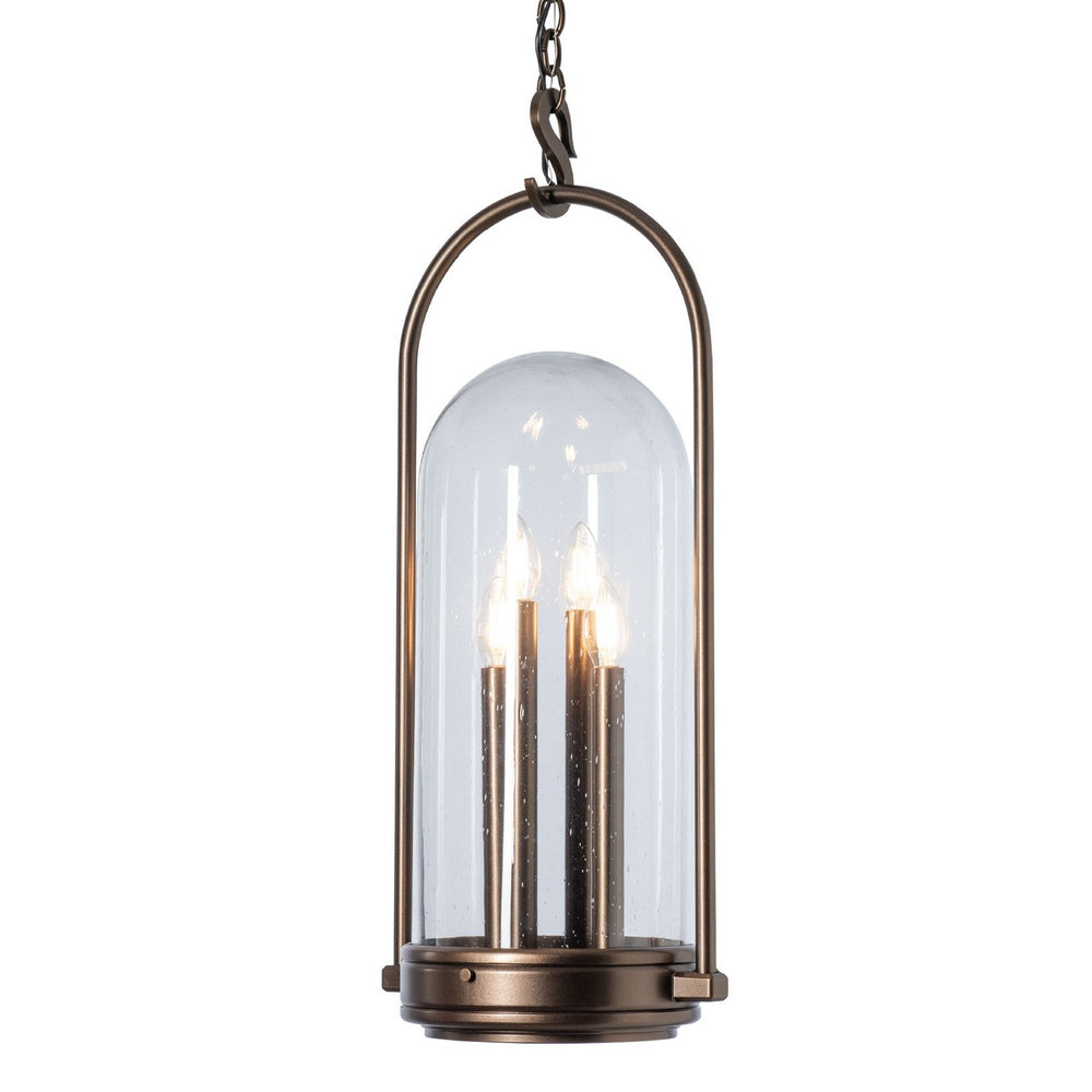 Hubbardton Forge - Four Light Outdoor Lantern - Davis - Coastal Bronze- Union Lighting Luminaires Decor