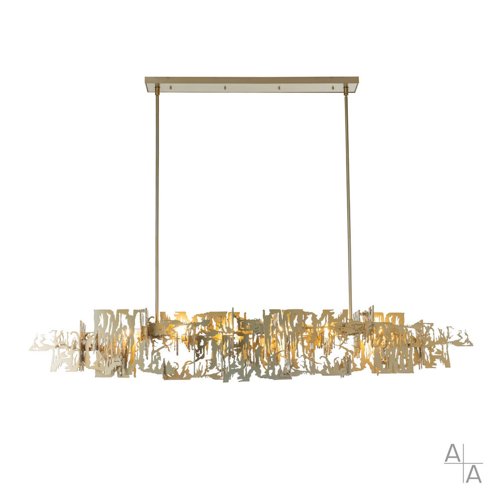 Hubbardton Forge - Six Light Pendant - Brutus - Modern Brass- Union Lighting Luminaires Decor