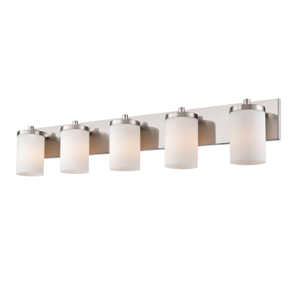 DVI Canada - Five Light Vanity - Riverview - Satin Nickel- Union Lighting Luminaires Decor