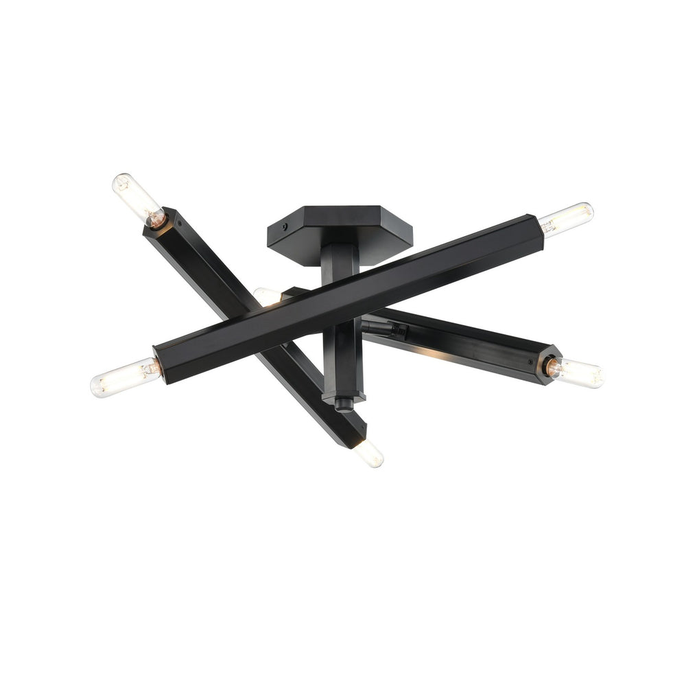 DVI Canada - Six Light Semi Flush Mount - Kestrel - Ebony- Union Lighting Luminaires Decor