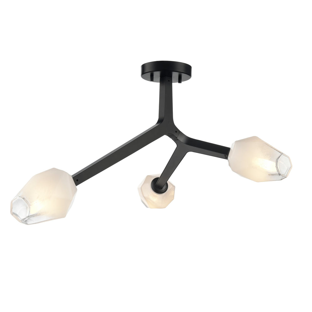 DVI Canada - Three Light Semi Flush Mount - Javelin - Ebony- Union Lighting Luminaires Decor