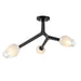 DVI Canada - Three Light Semi Flush Mount - Javelin - Ebony- Union Lighting Luminaires Decor