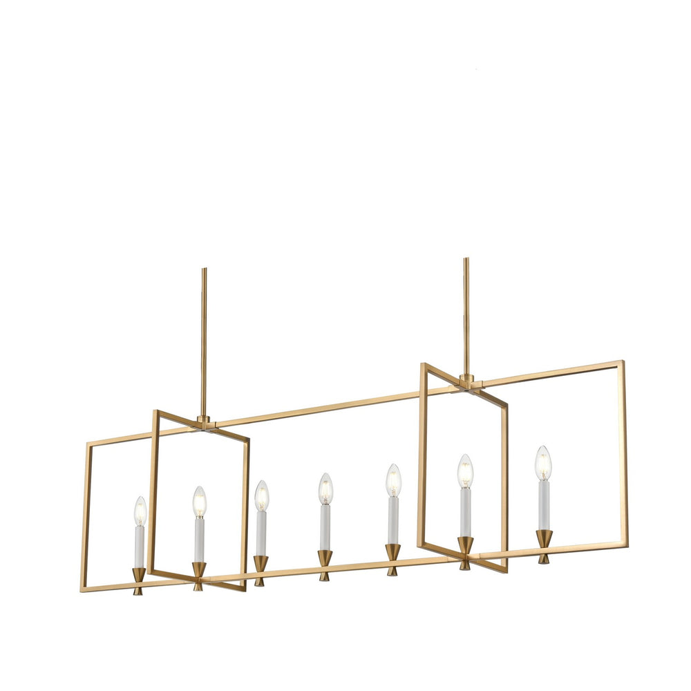 DVI Canada - Seven Light Linear Pendant - Carisbrooke - Brass- Union Lighting Luminaires Decor