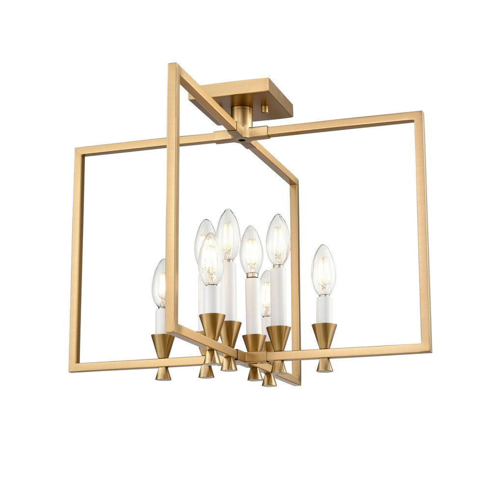 DVI Canada - Eight Light Semi-Flush Mount - Carisbrooke - Brass- Union Lighting Luminaires Decor