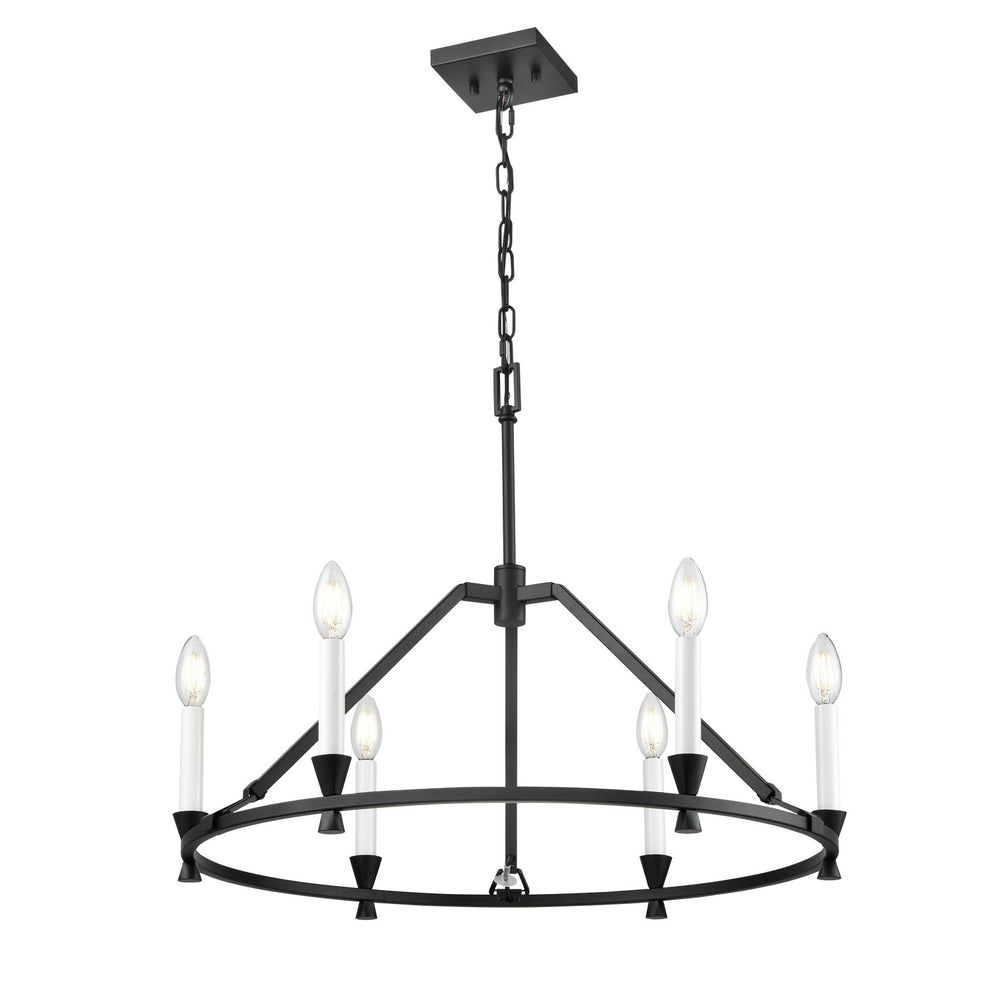 DVI Canada - Six Light Chandelier - Carisbrooke - Ebony- Union Lighting Luminaires Decor