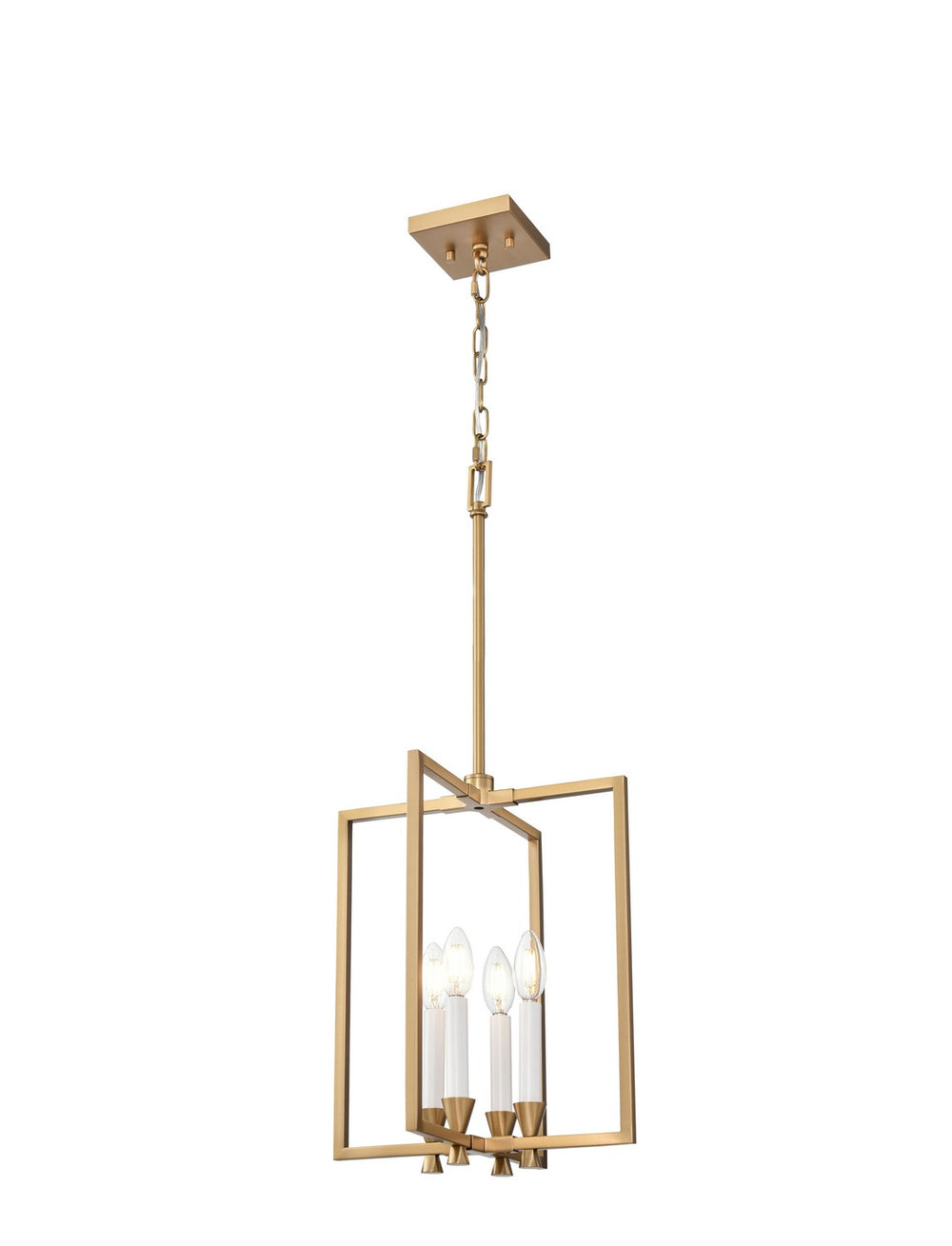 DVI Canada - Four Light Pendant - Carisbrooke - Brass- Union Lighting Luminaires Decor
