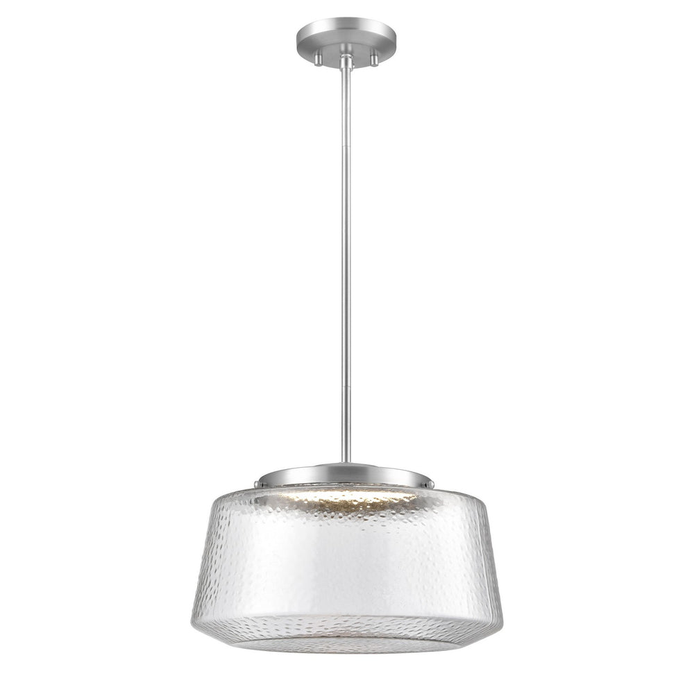 DVI Canada - LED Pendant - Lunenberg Cct - Buffed Nickle/Hammered Clear Glass- Union Lighting Luminaires Decor