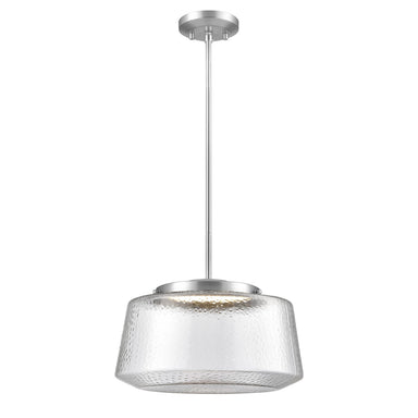 DVI Canada - LED Pendant - Lunenberg Cct - Buffed Nickle/Hammered Clear Glass- Union Lighting Luminaires Decor