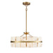 DVI Canada - Three Light Pendant - Luna Alabaster - Brass- Union Lighting Luminaires Decor
