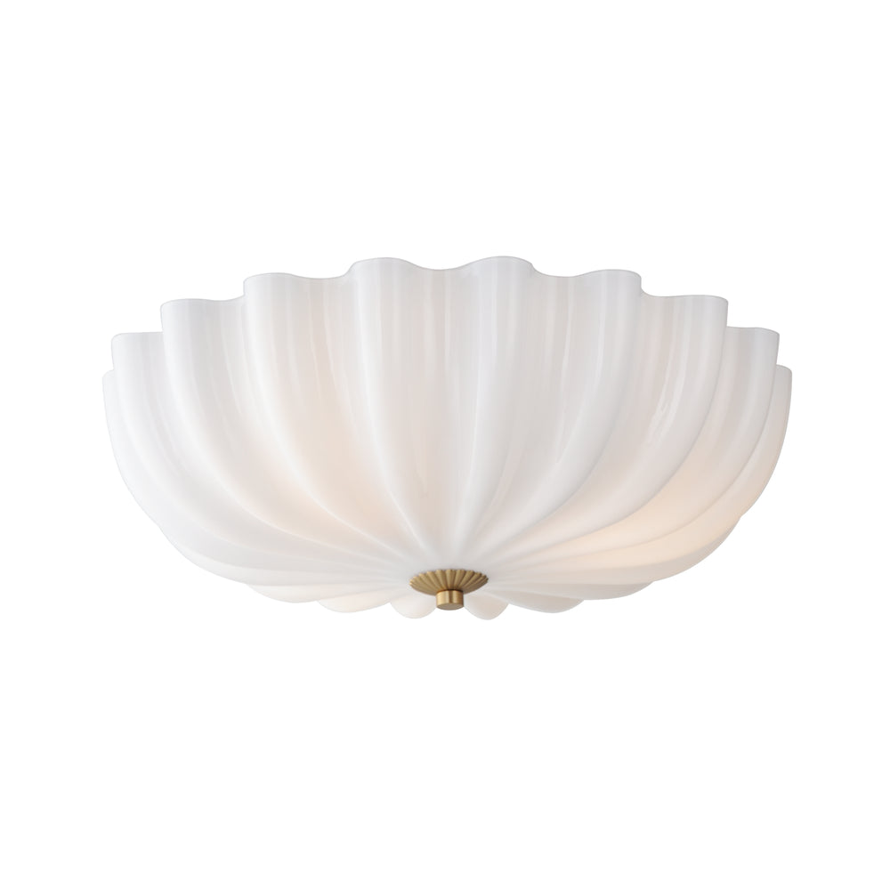 Maxim - Three LIght Wall Sconce / Flush Mount - Bundt - White/Natural Aged Brass- Union Lighting Luminaires Decor