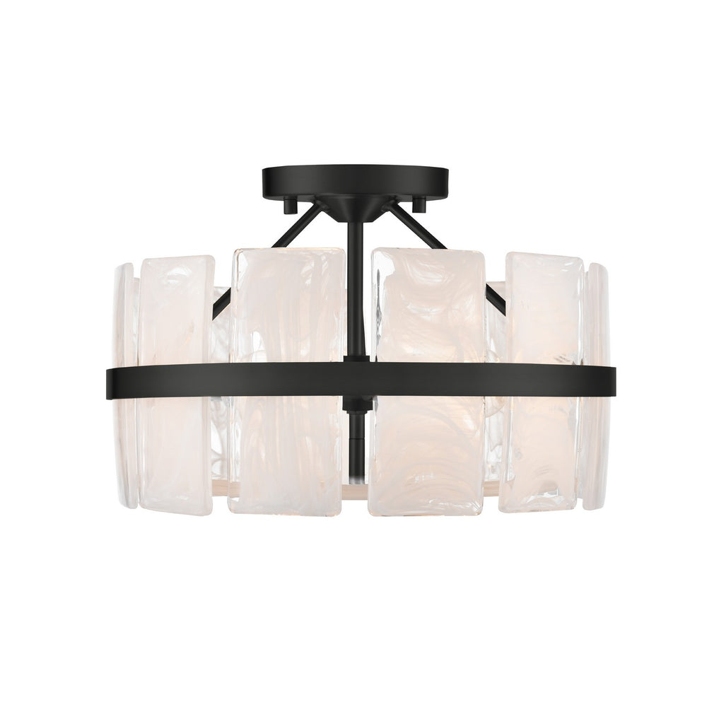 DVI Canada - Three Light Semi Flush Mount - Luna - Ebony- Union Lighting Luminaires Decor