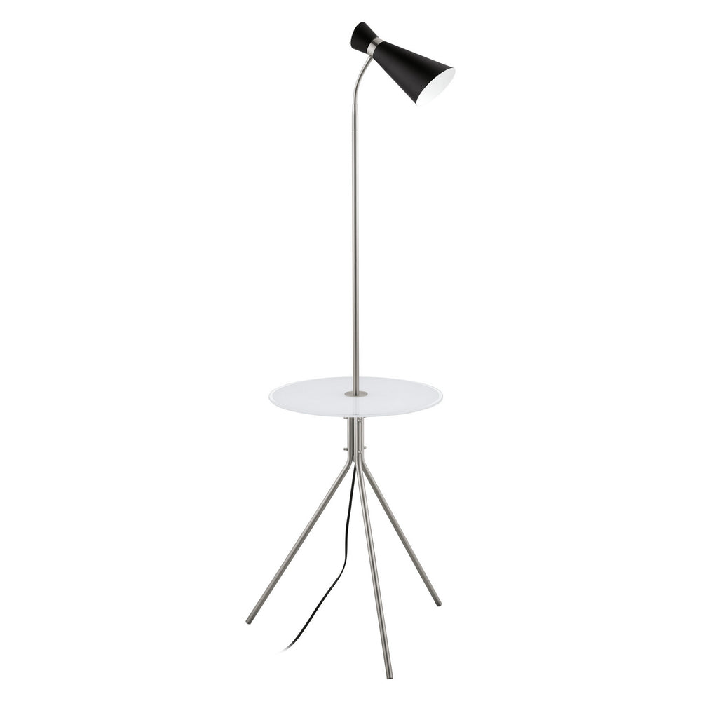 Eglo Canada - One Light Floor Lamp - Policara - Matte Nickel- Union Lighting Luminaires Decor