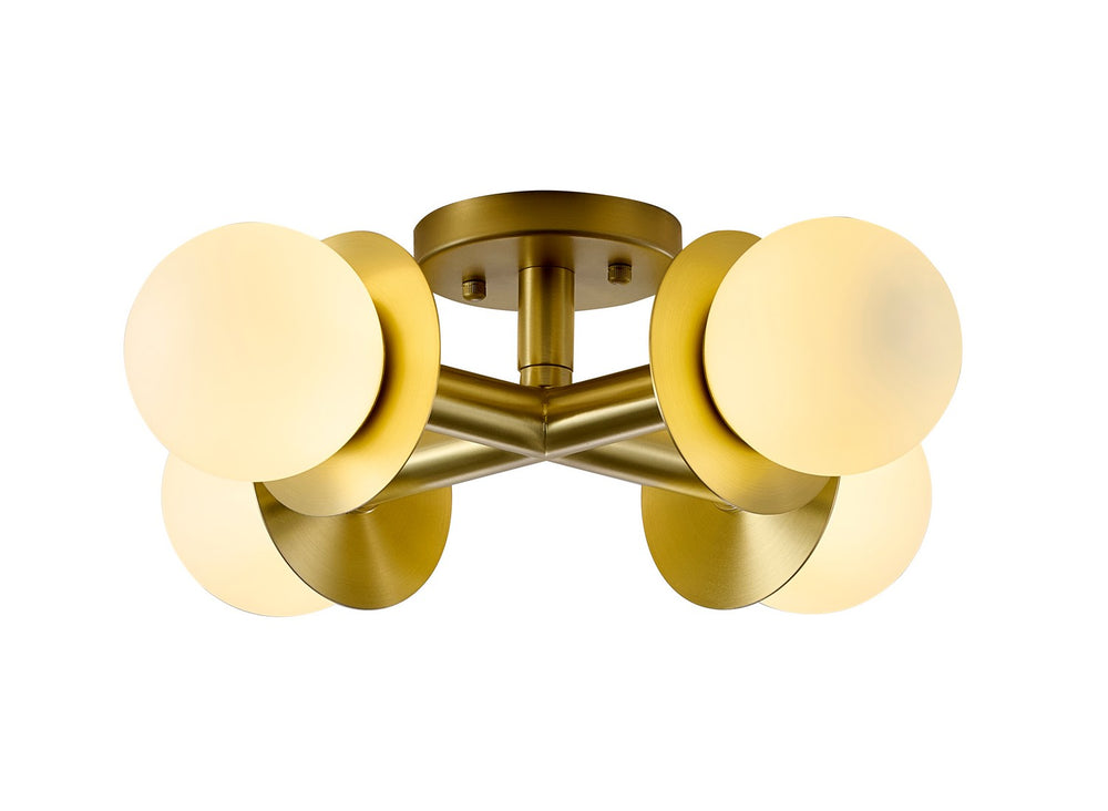 Bethel International Canada - Four Light Flush Mount - Satin Brass- Union Lighting Luminaires Decor