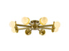 Bethel International Canada - Eight Light Flush Mount - Satin Brass- Union Lighting Luminaires Decor