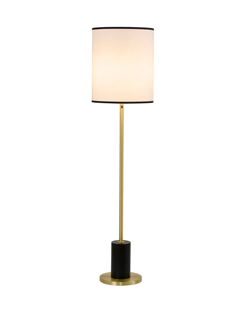 Bethel International Canada - Two Light Floor Lamp - Black & Satin Brass- Union Lighting Luminaires Decor