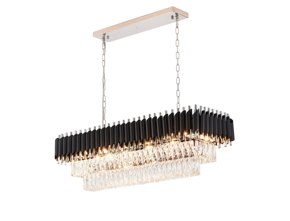 Bethel International Canada - 12 Light Chandelier - Black & Chrome- Union Lighting Luminaires Decor