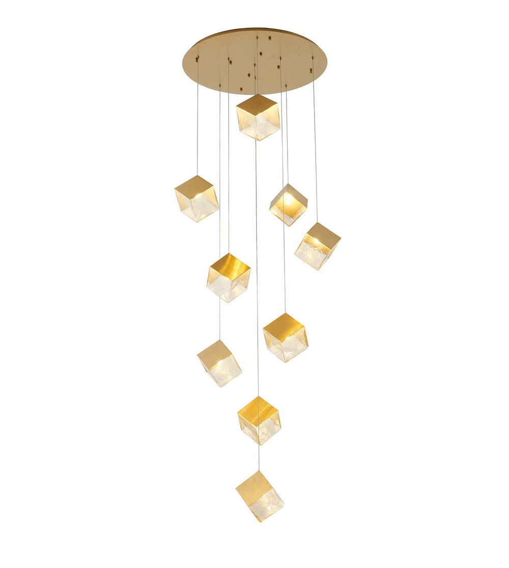 Bethel International Canada - Nine Light Chandelier - Brass- Union Lighting Luminaires Decor