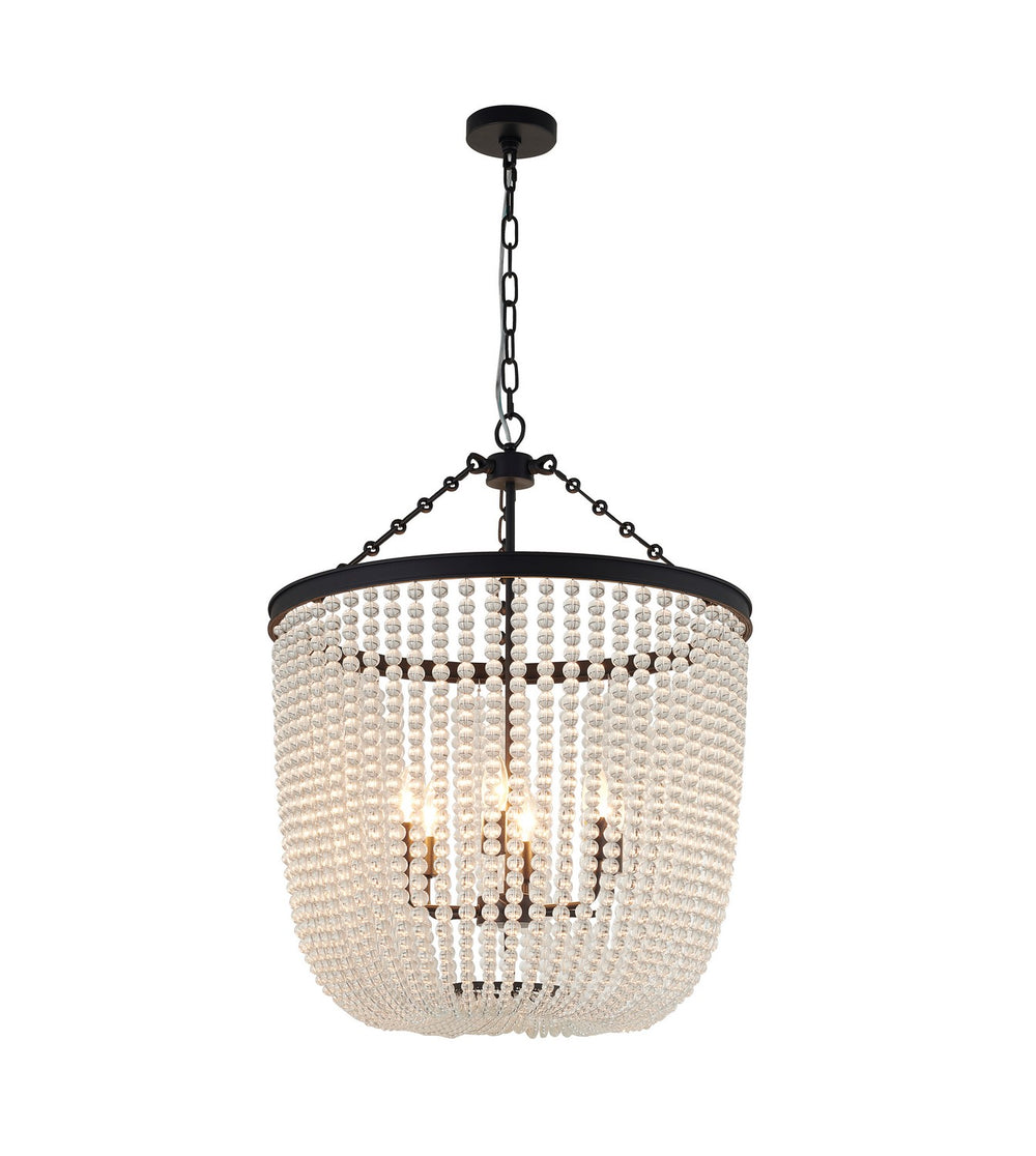 Bethel International Canada - Six Light Chandelier - Satin Black- Union Lighting Luminaires Decor