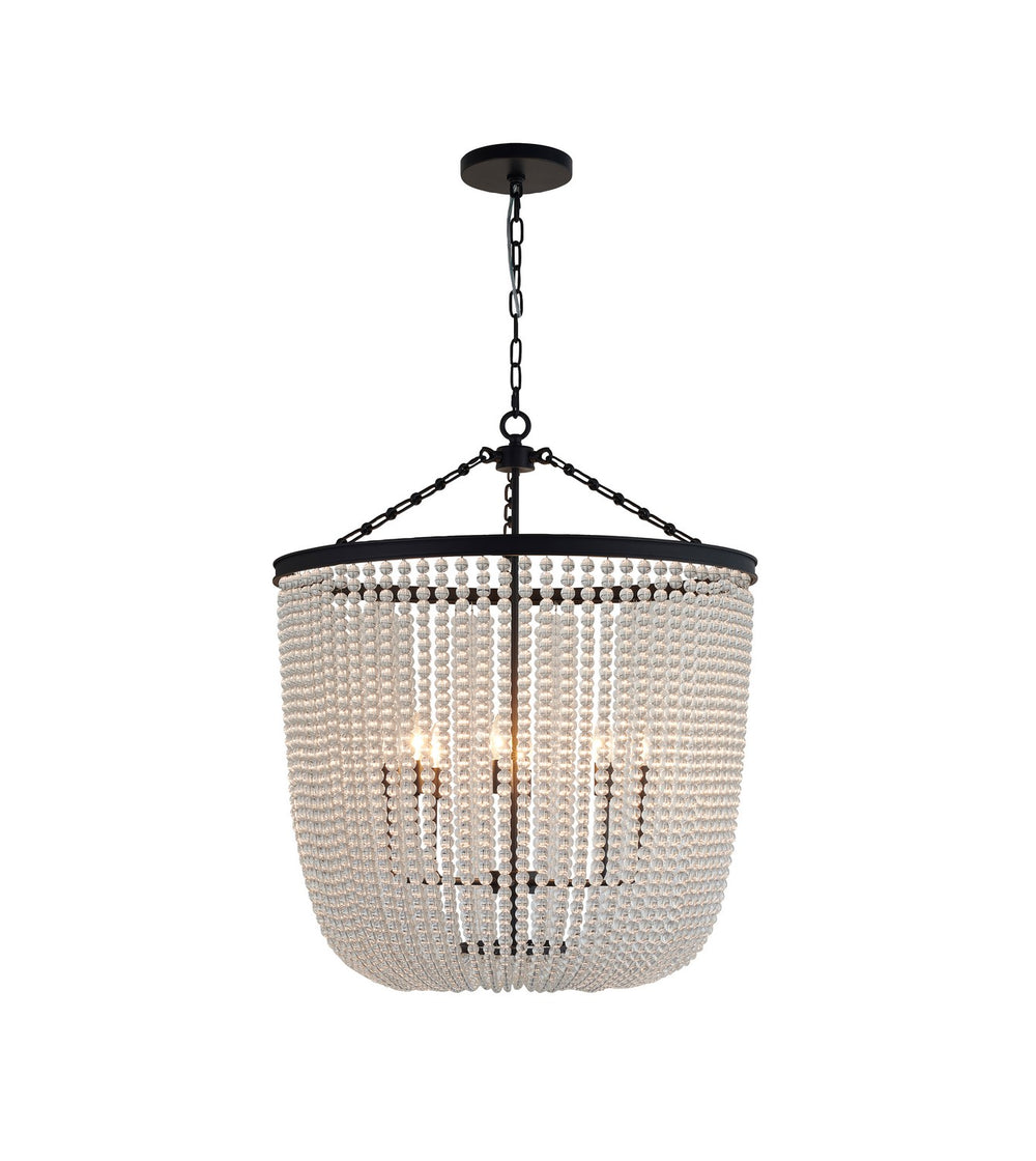 Bethel International Canada - Eight Light Chandelier - Satin Black- Union Lighting Luminaires Decor