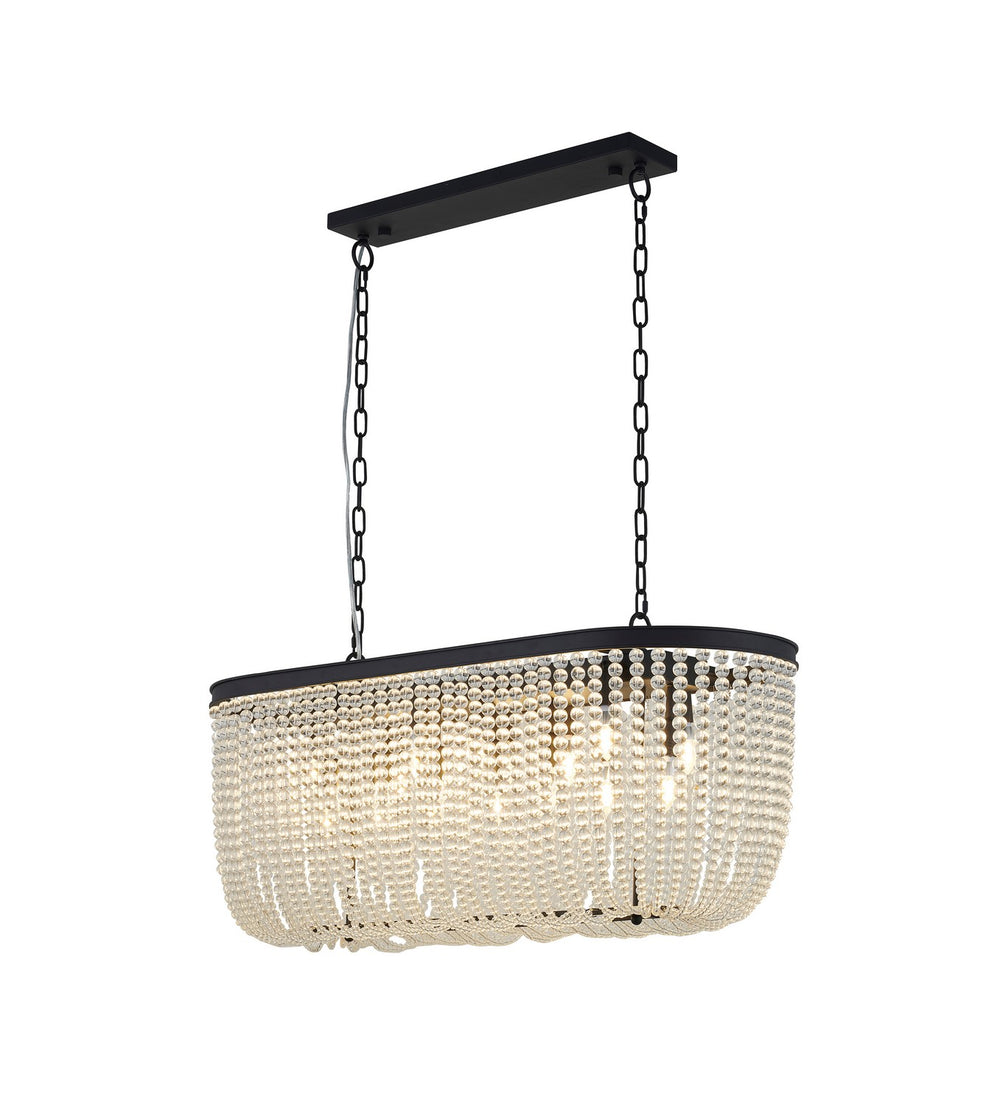 Bethel International Canada - Six Light Chandelier - Satin Black- Union Lighting Luminaires Decor