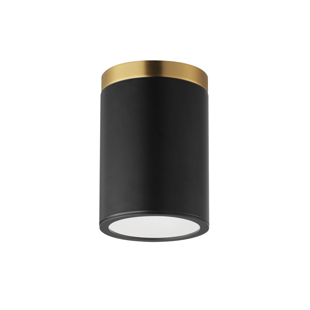 Maxim - One Light Flush Mount - Dapper - Black / Antique Brass- Union Lighting Luminaires Decor
