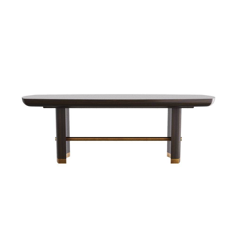 Arteriors - Dining Table - Pembroke - Ebony Oak Veneer/Vintage Brass- Union Lighting Luminaires Decor