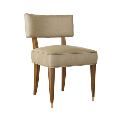 Arteriors - Dining Chair - Laurent - Morel Leather/Dark Walnut/Antique Brass- Union Lighting Luminaires Decor