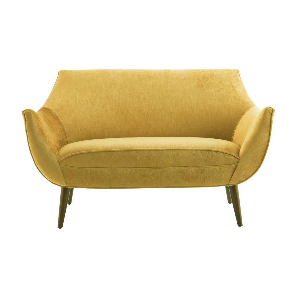 Arteriors - Settee - Leandro - Marigold Velvet- Union Lighting Luminaires Decor