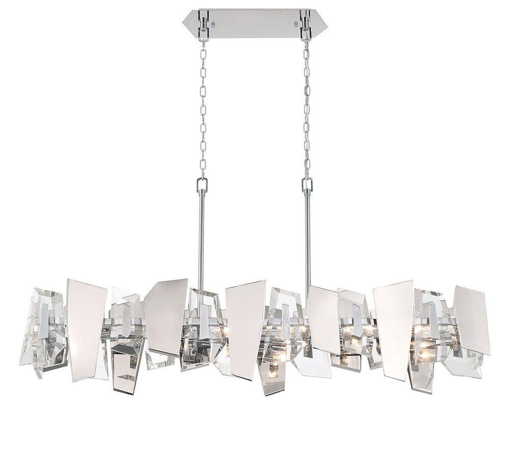 Lib & Co. Canada - Six Light Linear Chandelier - Castellana - Chrome- Union Lighting Luminaires Decor