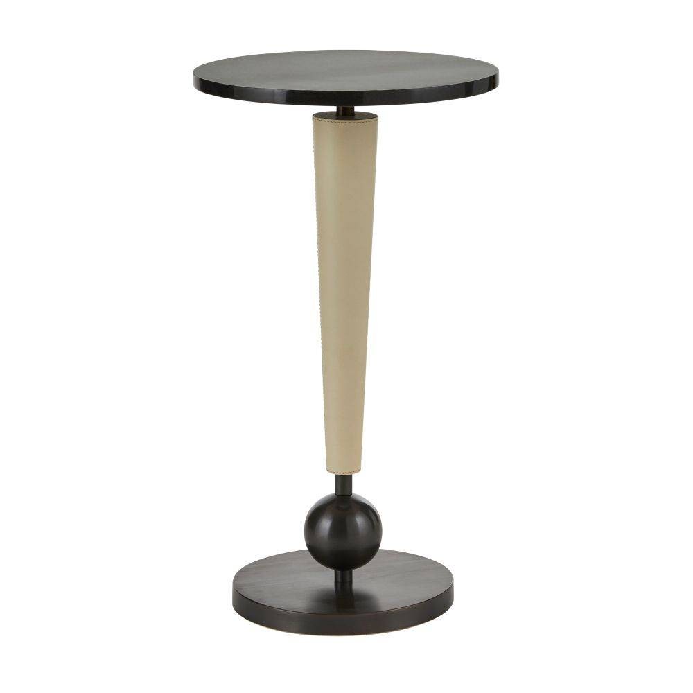 Arteriors - Drink Table - Valari - Black Marble/Ivory Leather//Bronze- Union Lighting Luminaires Decor