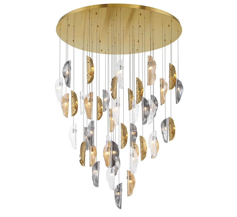 Lib & Co. Canada - LED Chandelier - SORRENTO - Plated Brushed Gold- Union Lighting Luminaires Decor