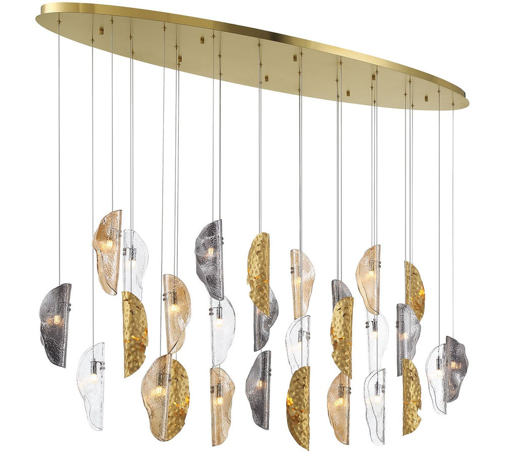 Lib & Co. Canada - LED Chandelier - Sorrento - Plated Brushed Gold- Union Lighting Luminaires Decor