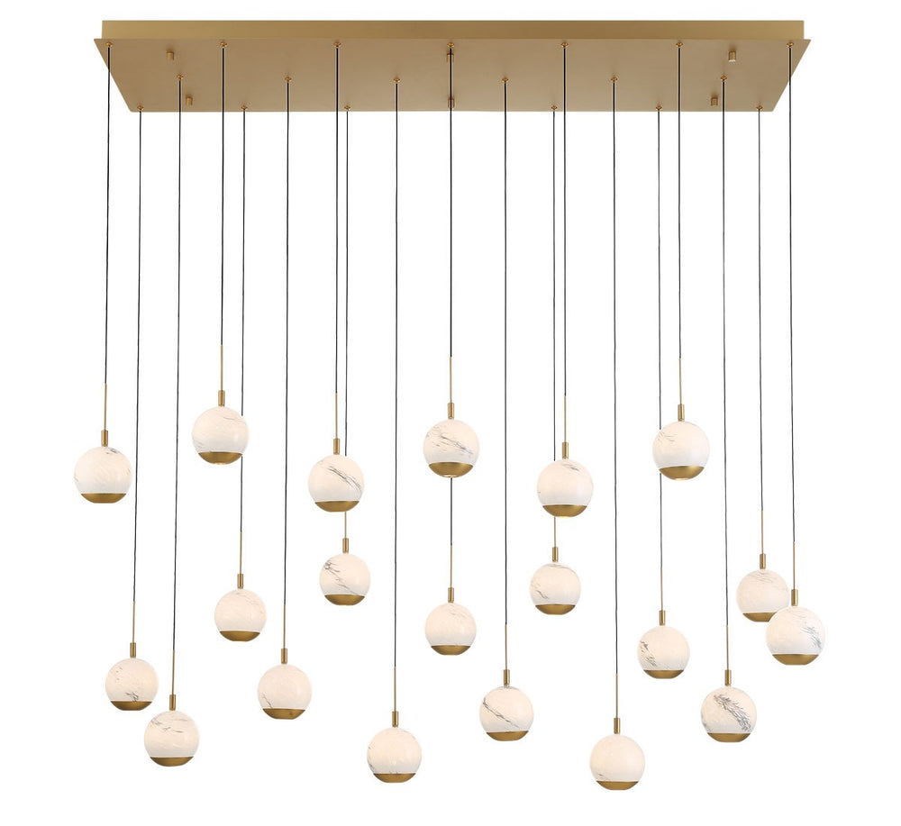 Lib & Co. Canada - LED Chandelier - Baveno - Painted Antique Brass- Union Lighting Luminaires Decor