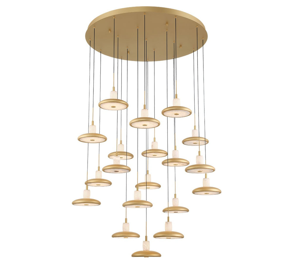 Lib & Co. Canada - LED Chandelier - Mantova - Painted Antique Brass- Union Lighting Luminaires Decor