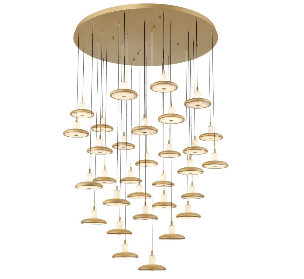 Lib & Co. Canada - LED Chandelier - Mantova - Painted Antique Brass- Union Lighting Luminaires Decor