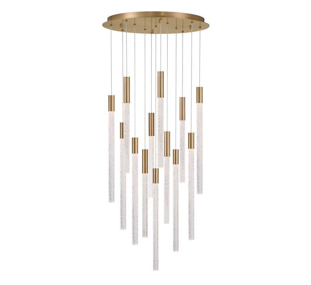 Lib & Co. Canada - LED Chandelier - Gravina - Brushed Brass- Union Lighting Luminaires Decor